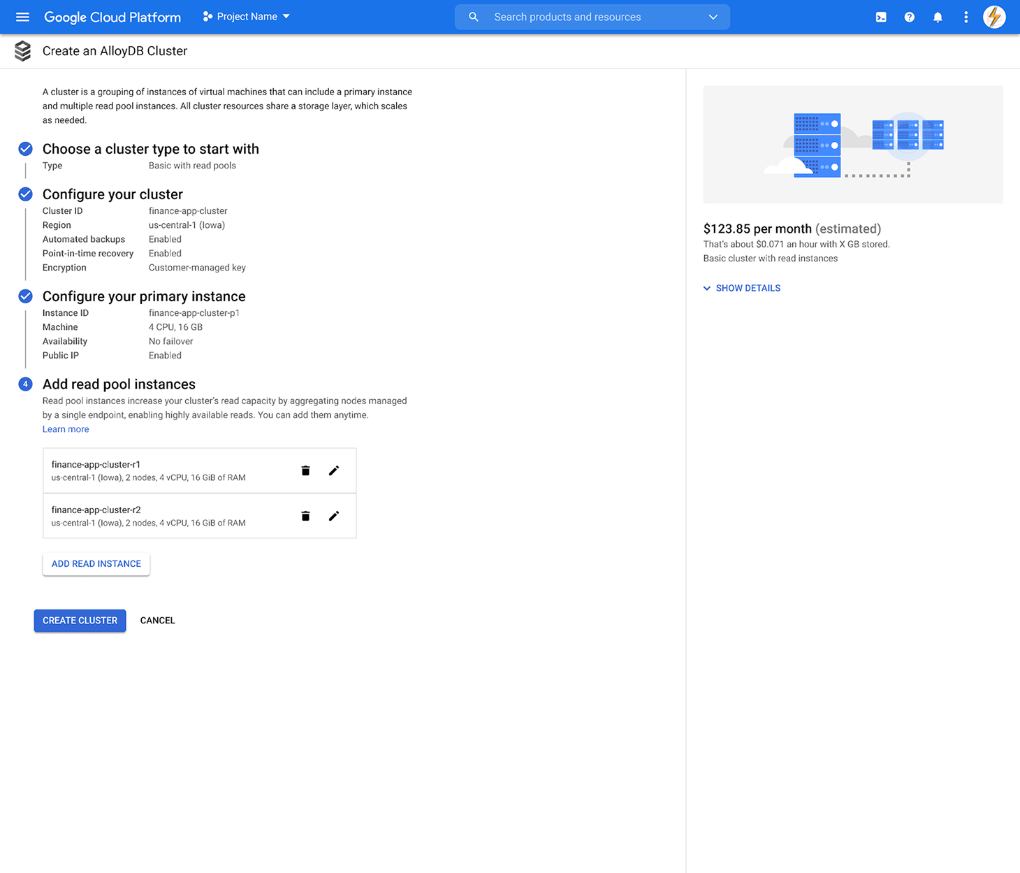 Cluster creation — step 06