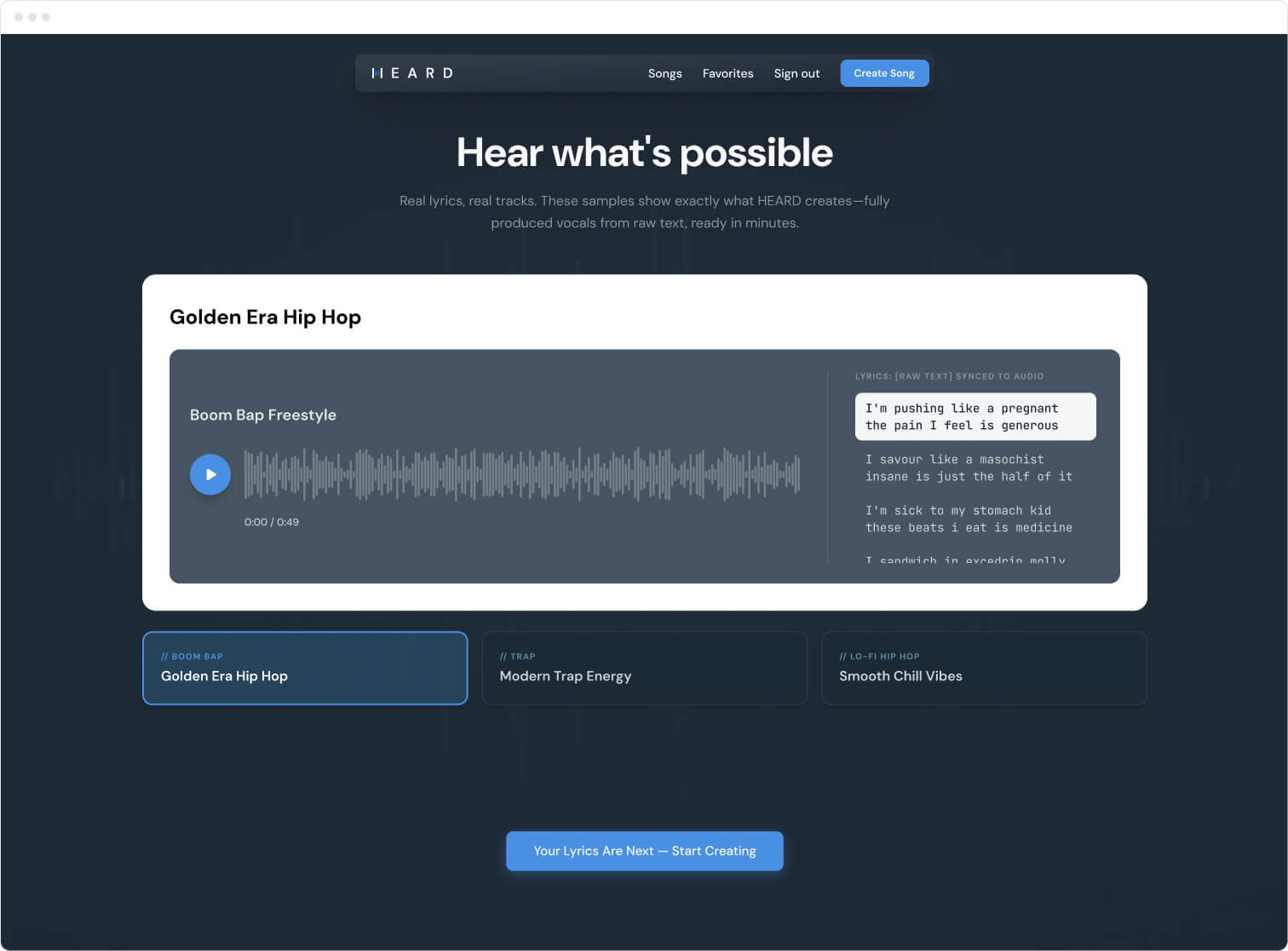 Homepage: Samples