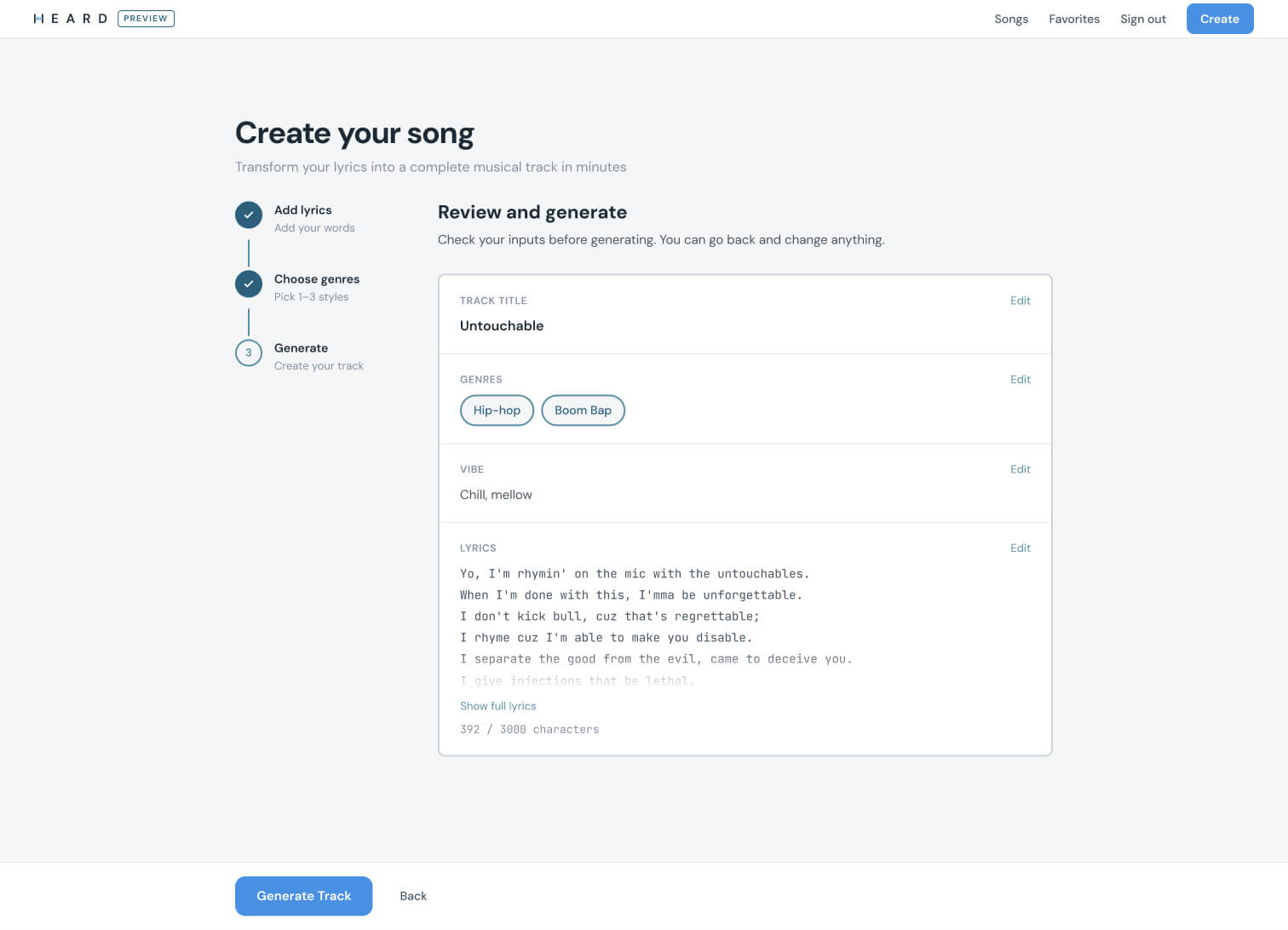 Review and generate
