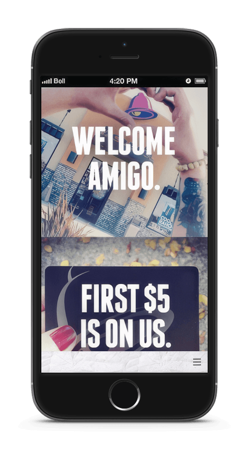 Taco Bell iOS app home screen — Welcome Amigo onboarding